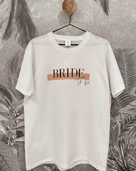 BRIDE TO BE – Bridal T-Shirt mit Print *new colour – romantic peach*