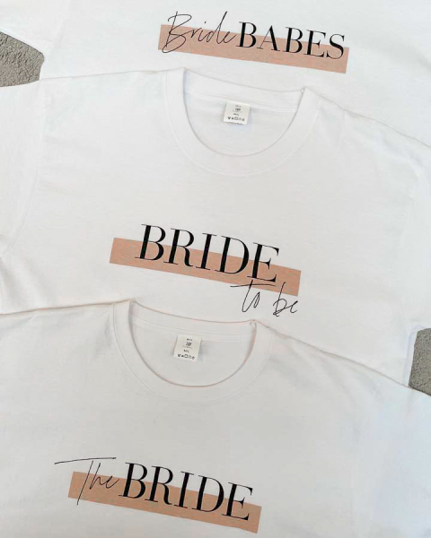 BRIDE TO BE – Bridal T-Shirt mit Print *new colour – romantic peach*
